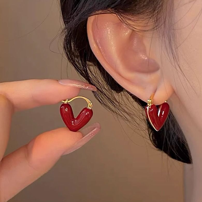 Bộ sưu tập bông tai đỏ Nàng Thơ siêu xinh thời trang Hàn Quốc dành cho nữ