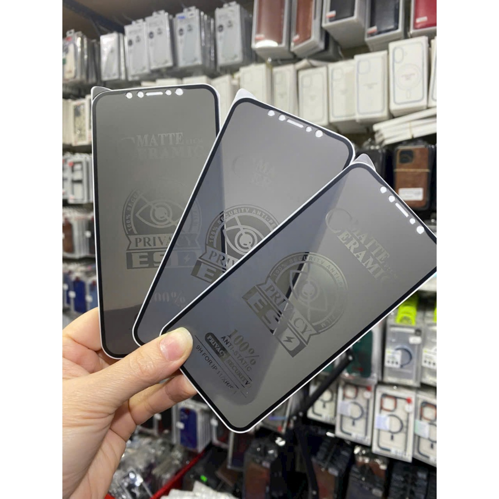 Kính cường lực dẻo 2in1 vừa chống vân tay vừa chống nhìn trộm cho IPhone 11 12 13 14 15 16Promax pro plus x xr xsm