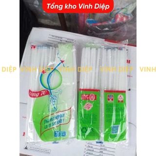 .Túi ống hút nhựa gập cong màu trắng uống nước mía, trà Tường Khang ( khoảng 60-70 ống tùy dợt hàng)