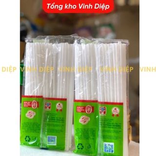 .Túi ống hút nhựa gập cong màu trắng uống nước mía, trà Tường Khang ( khoảng 60-70 ống tùy dợt hàng)