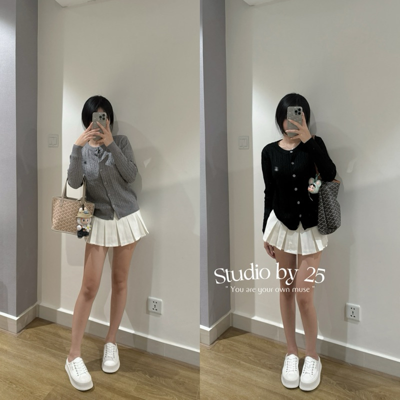 𝐬𝐭𝐮𝐝𝐢𝐨𝐛𝐲𝟐𝟓 | ÁO CARDIGAN LEN THỪNG LOGO NGỰA THÊU HÀNG QC | BigBuy360 - bigbuy360.vn