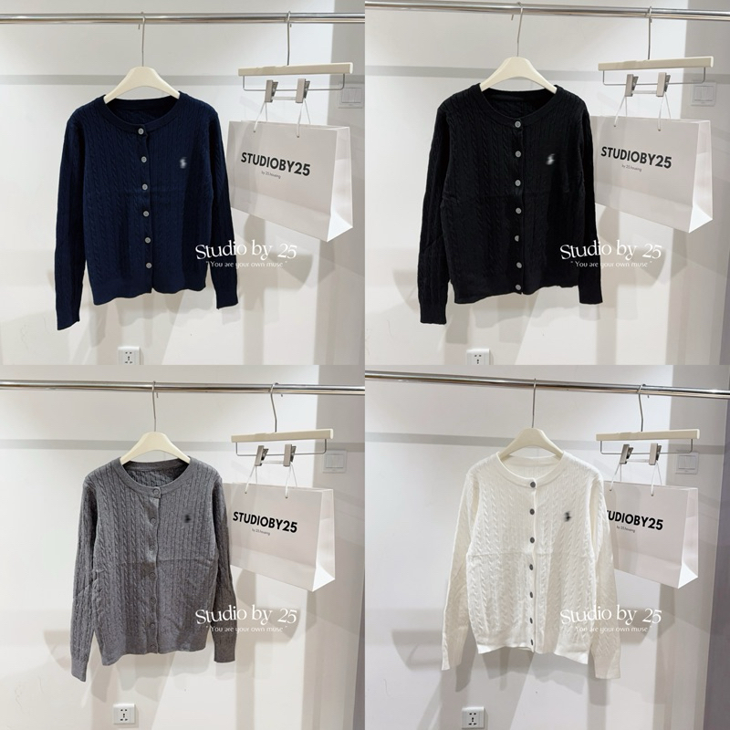 𝐬𝐭𝐮𝐝𝐢𝐨𝐛𝐲𝟐𝟓 | ÁO CARDIGAN LEN THỪNG LOGO NGỰA THÊU HÀNG QC | BigBuy360 - bigbuy360.vn