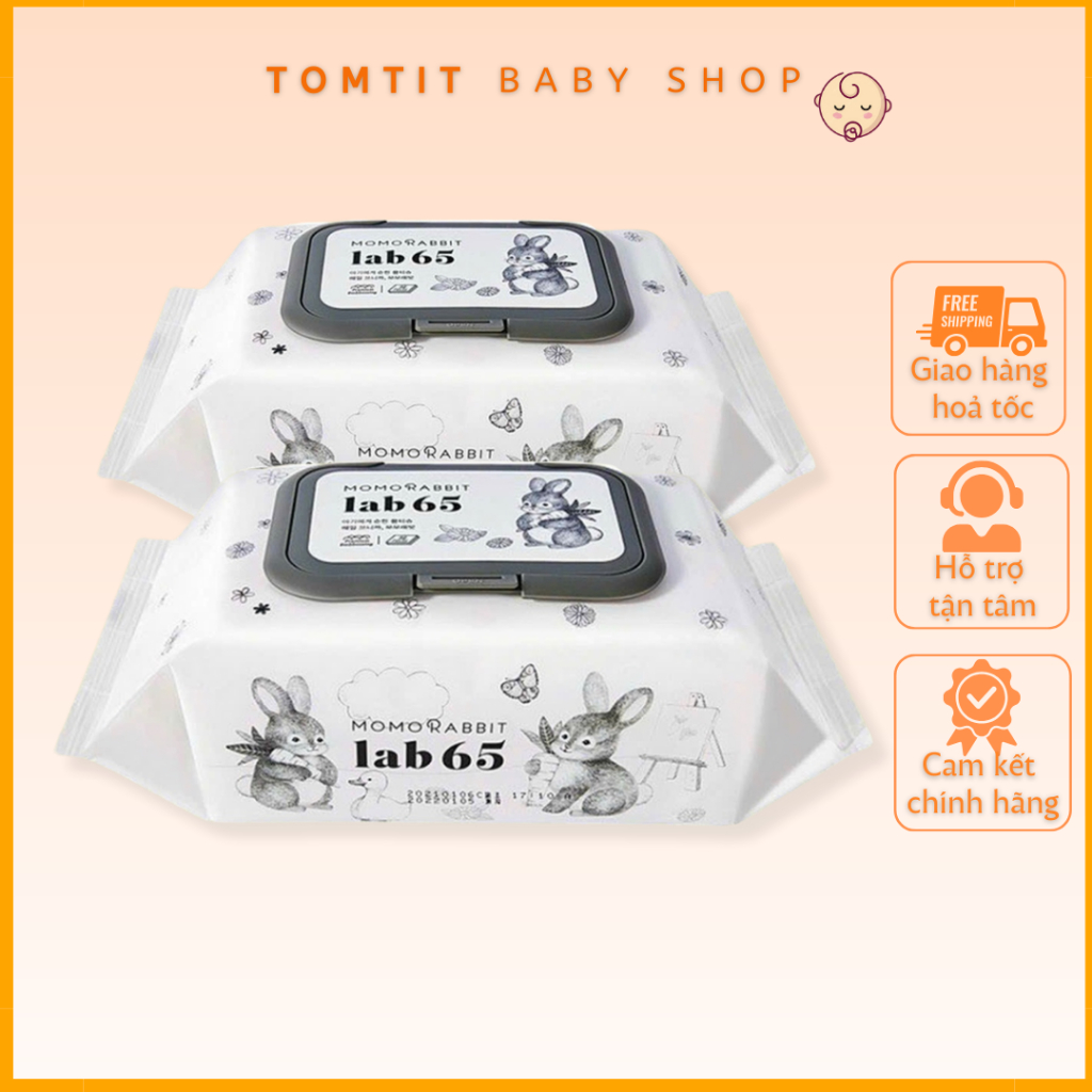 Khăn giấy ướt cao cấp Momo Rabbit lab65 nhập khẩu chính hãng 72 tờ/gói ...