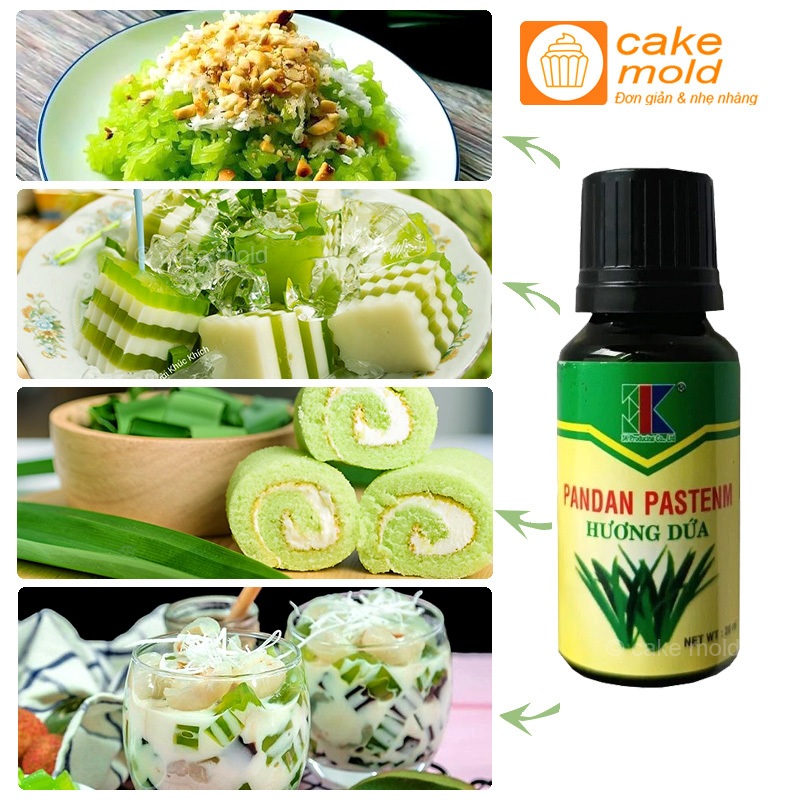 Hương lá dứa có màu 3K chuyên dùng cho chè xôi, bánh, mứt, rau câu ( Lọ ...