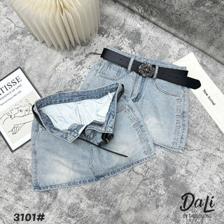 QCL1 3101 Chân váy jeans C H Ô M kèm belt form siêu đẹp siêu xịn sò
