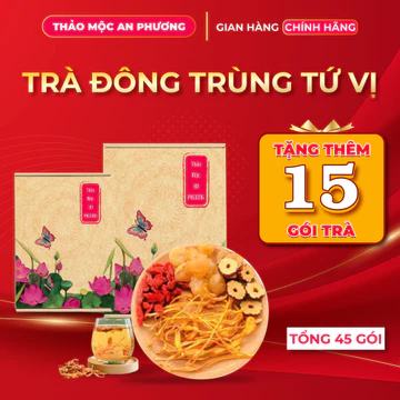 SET 45 Gói Trà Đông Trùng Tứ Vị An Phương Giúp Đẹp Da Bồi Bổ Sức Khỏe,Trà giúp Ăn Ngon Ngủ Ngon
