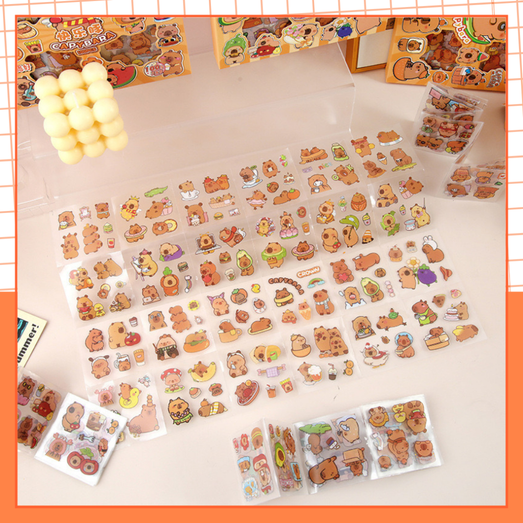 Hộp 100 Sticker Cute Dễ Thương – 1000 Hình Dán Hàn Quốc Trang Trí Tập ...