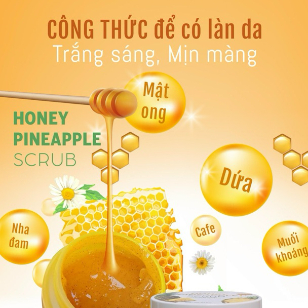 Tẩy tế bào dứa và mật ong 300gr  da mặt skincare gel orange Tùy Tâm pharma