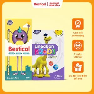 Combo Lineabon + Bestical - Bổ sung Canxi, vitamin D3, K2, Giúp chắc Khỏe Xương