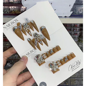 NAIL BOX NÂU TÂY ĐÍNH CHARM ĐÁ STICKER THƯƠNG HIỆU CAO CẤP