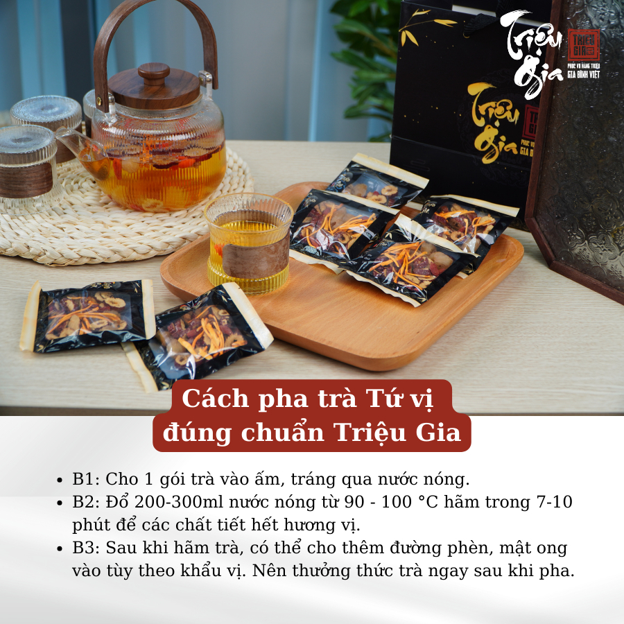 Ảnh Trà thảo mộc Triệu gia tứ vị giúp ngủ ngon, đẹp da, trà đông trùng hạ thảo tăng cường sức khỏe 4