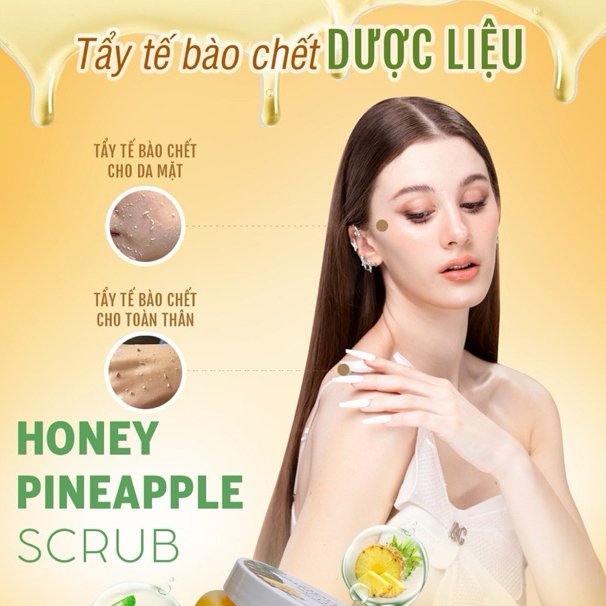 Tẩy tế bào dứa và mật ong 300gr  da mặt skincare gel orange Tùy Tâm pharma