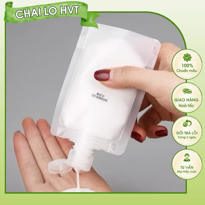 30ml 50ml 100ml Túi chiết nắp bật mỹ phẩm du lịch, triết dầu gội, sữa tắm tái sử dụng ,mĩ phẩm du lịch