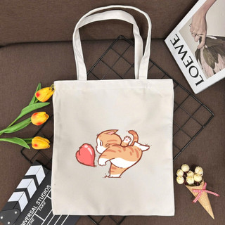 Túi tote, Túi vải bố canvas cotton Mèo vàng cute vai đi học đi chơi thời trang hàn quốc đựng vừa A4 - tot2015