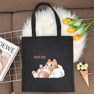 Túi tote, Túi vải bố canvas cotton Mèo vàng cute vai đi học đi chơi thời trang hàn quốc đựng vừa A4 - tot2015