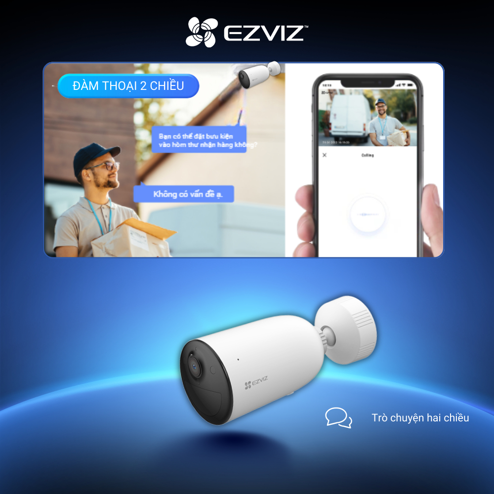Ảnh Camera Pin Sạc Ngoài Trời EB3 EVZIZ 2K, Có Màu Ban Đêm, IP Chống Chịu Thời Tiết 3