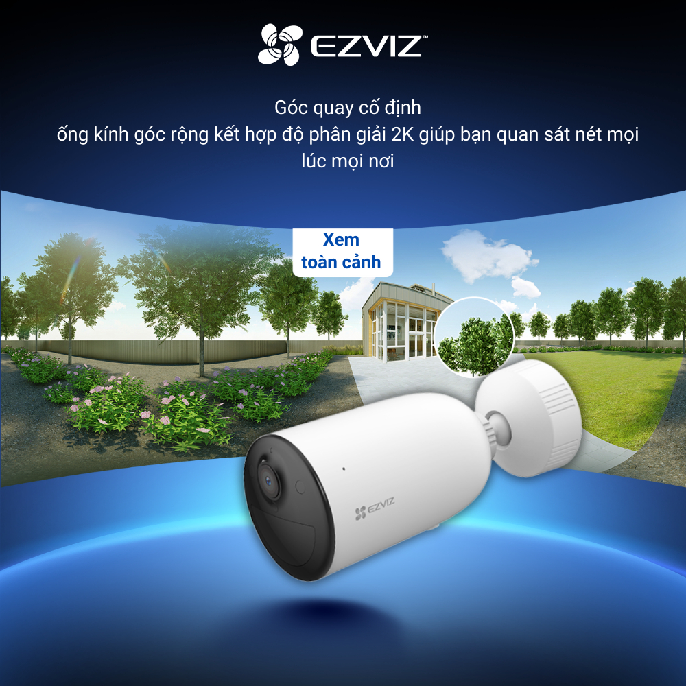 Ảnh Camera Pin Sạc Ngoài Trời EB3 EVZIZ 2K, Có Màu Ban Đêm, IP Chống Chịu Thời Tiết 1