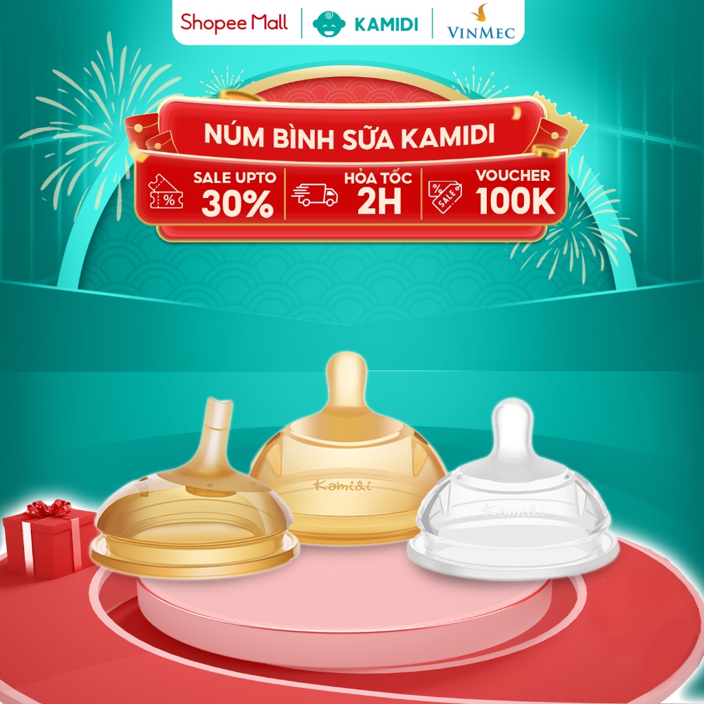 Ảnh Núm Bình Sữa Kamidi Chất Liệu Silicon, Núm 1 Tia, Núm 3 Tia, Núm Tia Y, Núm Tập Hút 1