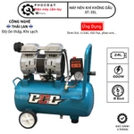 Máy nén khí mini không dầu GT30L, bình 24 lít Công suất 600w chính hãng GGG, Máy nén bơm hơi khí nén không ồn, khí sạch — ảnh 1