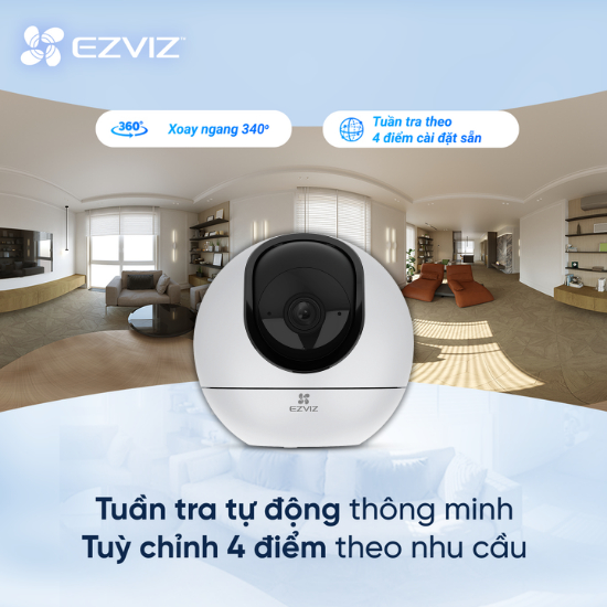 Ảnh Camera WI-FI EZVIZ C6 4MP Quay Quét 360 Độ, Ống Kính Cảm Biến 1