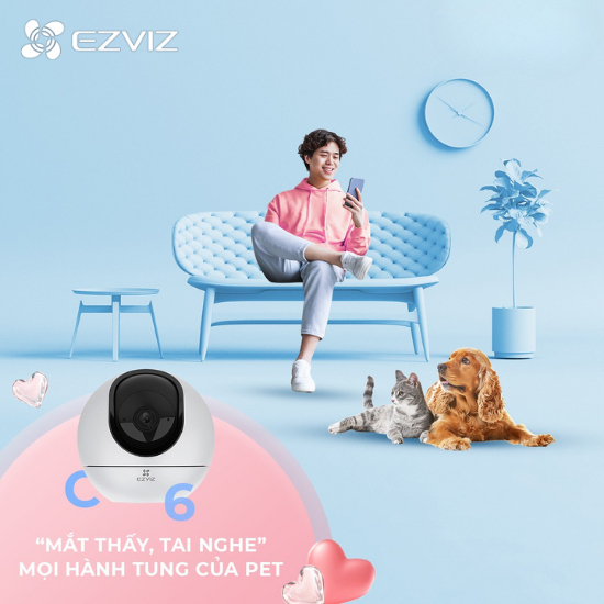 Ảnh Camera WI-FI EZVIZ C6 4MP Quay Quét 360 Độ, Ống Kính Cảm Biến 2
