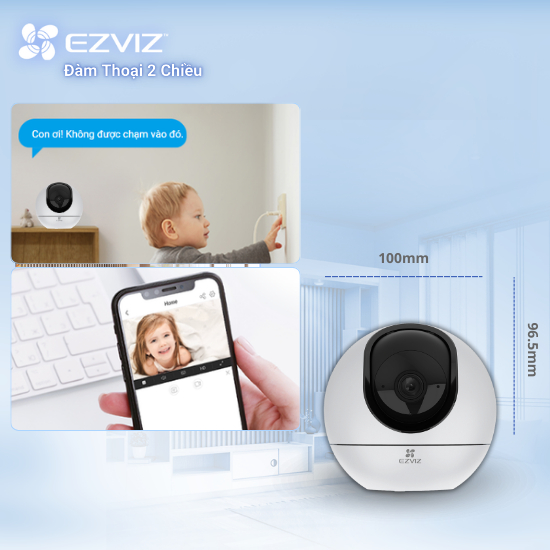 Ảnh Camera WI-FI EZVIZ C6 4MP Quay Quét 360 Độ, Ống Kính Cảm Biến 3