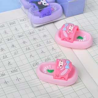 Gôm Tẩy Hình Dép Kuromi, Melody Siêu Dễ Thương Tẩy Sạch Ít Vụn, An Toàn Cho Bé, Học Sinh, Trẻ Nhỏ - Tẩy Bút Chì 2B HB