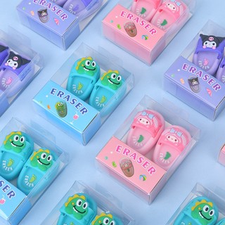 Gôm Tẩy Hình Dép Kuromi, Melody Siêu Dễ Thương Tẩy Sạch Ít Vụn, An Toàn Cho Bé, Học Sinh, Trẻ Nhỏ - Tẩy Bút Chì 2B HB