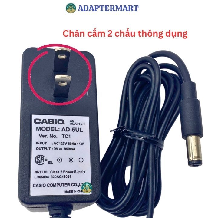 Casio CT-648 CT-650 CT-657 CT-670 CT-680 9V AC Adapter Power Supply Replacement