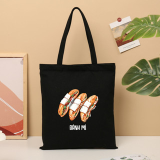 Túi tote, Túi vải bố canvas cotton Ẩm thực Việt Nam đeo vai đi học đi chơi thời trang hàn quốc đựng vừa A4 - tot2016