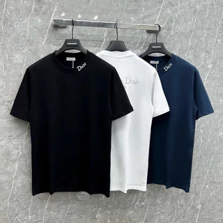 Áo phông nam nữ CD thêu nổi chữ viền bo cổ phối thêu chữ sau lưng basic boy phố. Áo Thun Nam Nữ Unisex From Rộng.