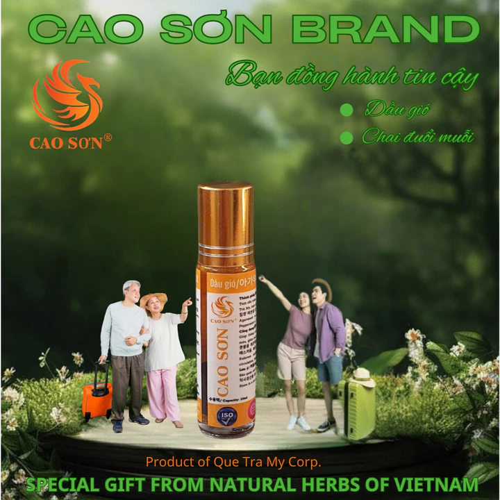 Dầu gió thảo mộc Quế Trà My chai lăn tinh dầu thảo dược vỏ quế tinh dầu tiêu bạc hà khuynh diệp quế herbal liquid balm.
