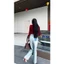 Set bộ áo quần GUMIN thiết kế áo body suit có khóa cổ và quần jean dáng suông rộng sang trọng cao cấp