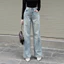 Set bộ áo quần GUMIN thiết kế áo body suit có khóa cổ và quần jean dáng suông rộng sang trọng cao cấp
