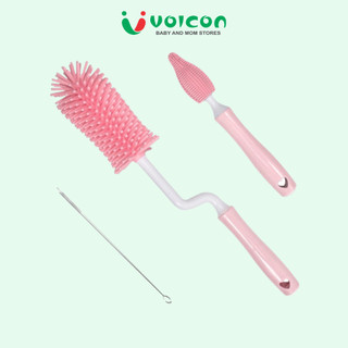 Cọ rửa bình sữa 3 chi tiết TOP KIDS (màu sắc sẽ dc giao ngẫu nhiên)
