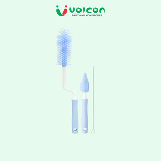 Cọ rửa bình sữa 3 chi tiết TOP KIDS (màu sắc sẽ dc giao ngẫu nhiên)