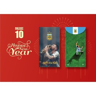 Tên: 10 Bao Lì Xì Năm Mới 2026 - BÍNH NGỌ (CẦU THỦ LIONEL MESSI) 8X16cm – Đẹp - Ý Nghĩa