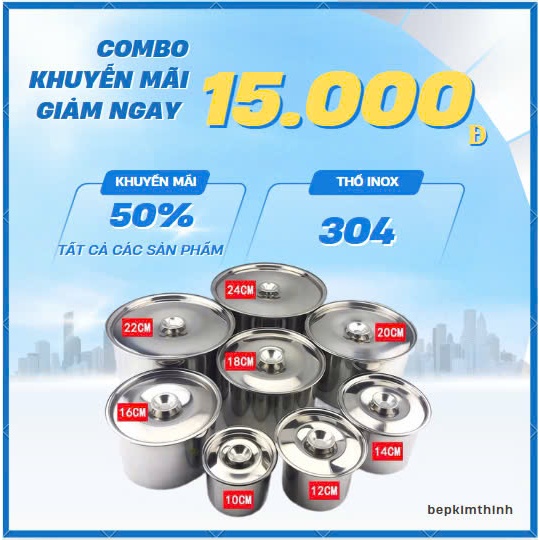 Thố Tròn Inox 304 - Hộp Đựng Thực Phẩm - Hộp Inox Có Nắp