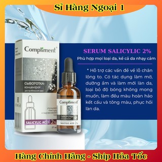 Serum BHA 2%Compliment 27ML giúp làm sạch sâu, giảm mụn, se lỗ chân lông, kiềm dầu trên da của Nga