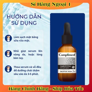 Serum BHA 2%Compliment 27ML giúp làm sạch sâu, giảm mụn, se lỗ chân lông, kiềm dầu trên da của Nga
