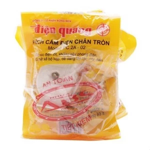 Phích cắm 2 chân tròn Điện Quang - đồng nguyên chất bọc nhựa ABS