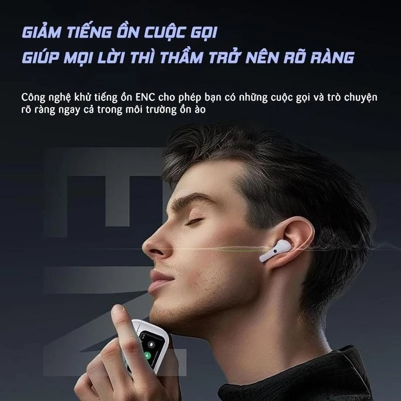 Tai Nghe Bluetooth Không Dây AT5 Pro v5.3 Chạm Cảm Ứng, Âm Thanh Hay Có Mic