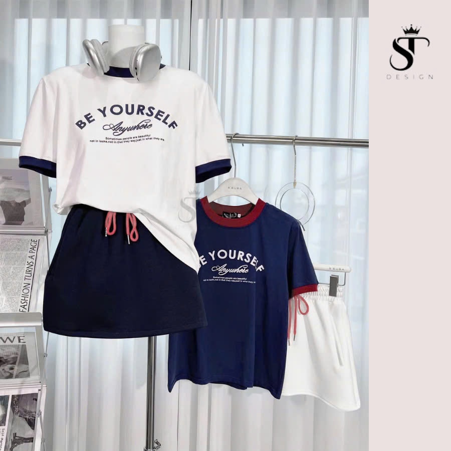Set Đồ Thể Thao Áo Cotton Cao Cấp Tay Ngắn Be Yoursefl - ST DESIGN - 09