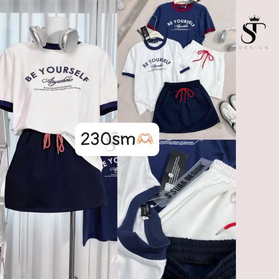 Set Đồ Thể Thao Áo Cotton Cao Cấp Tay Ngắn Be Yoursefl - ST DESIGN - 09