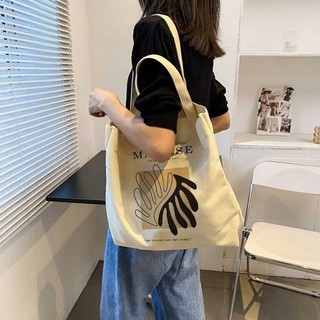 Túi tote, Túi vải bố canvas cotton ulzzang vintage đeo vai đi học đi chơi thời trang hàn quốc đựng vừa A4 - tota2018