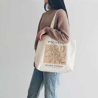 Túi tote, Túi vải bố canvas cotton ulzzang vintage đeo vai đi học đi chơi thời trang hàn quốc đựng vừa A4 - tota2018