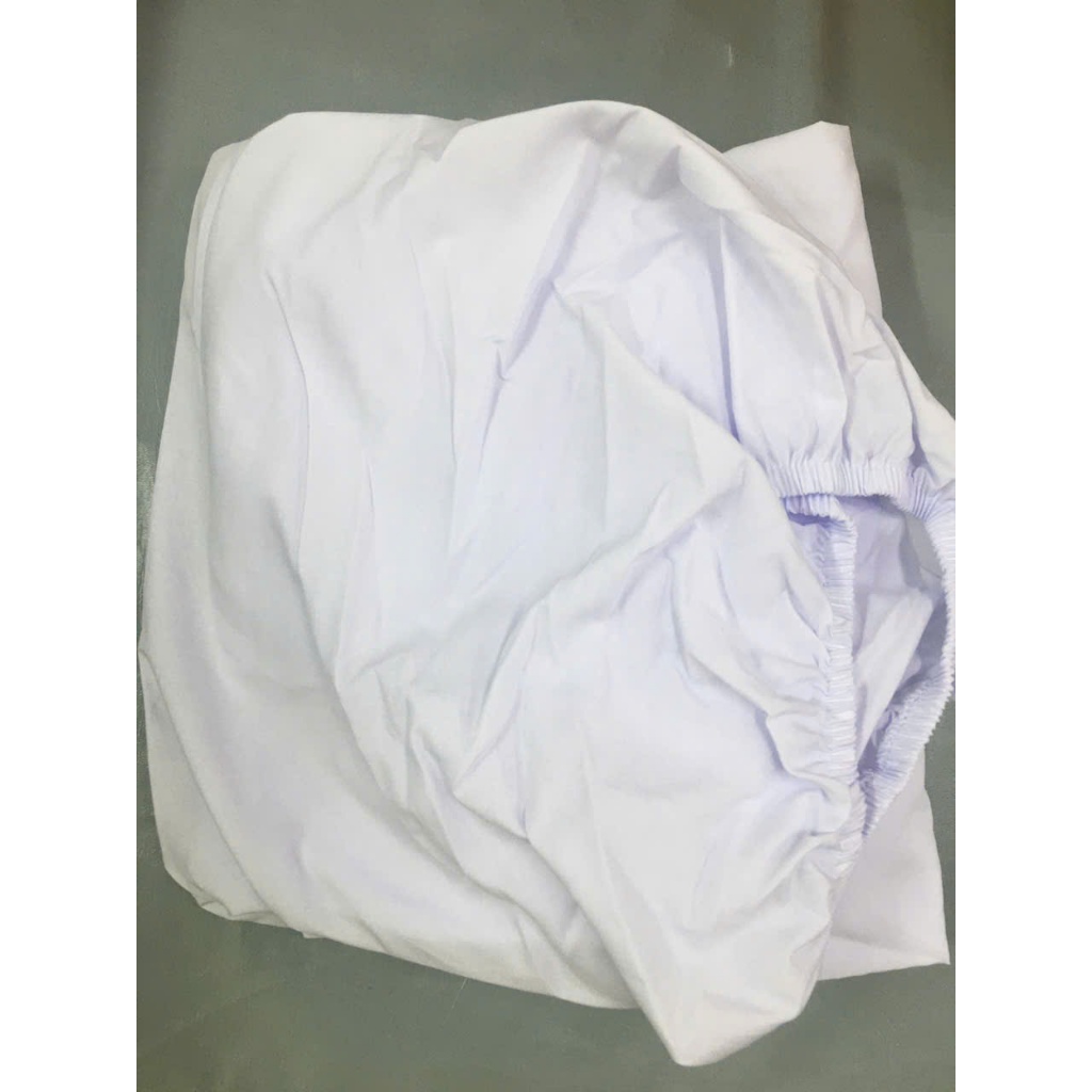 Ga trải giường vải kate màu trắng có thun bo góc, dễ giặt an toàn cho da  90cm x1,9m và 1m x 2m.  Drap giường Có Chun
