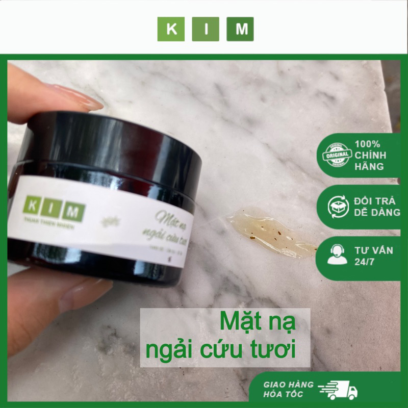 Kem mặt nạ lá ngải cứu tươi - Mask dịu nhẹ thiên nhiên cấp ẩm nhanh Kim - Thuần thiên nhiên handmade