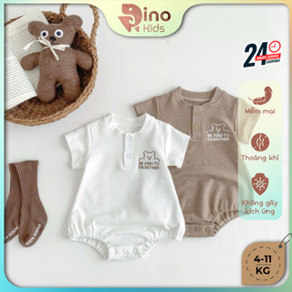 Body suit chất liệu tăm lạnh cho bé 4-11kg. Bộ đồ sơ sinh cho bé mặc hè. Dino Kids
