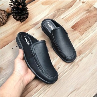 Giày sục nam giày lười nam giày nam không gót trung niên 3 màu đen nâu vàng bò đế khâu chắc chắn